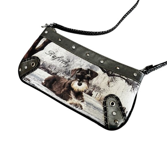 Schnauzer Purse Cross Body Bag Silver Gray Mini, See Pics, Hardly Used, Gift - Picture 1 of 7